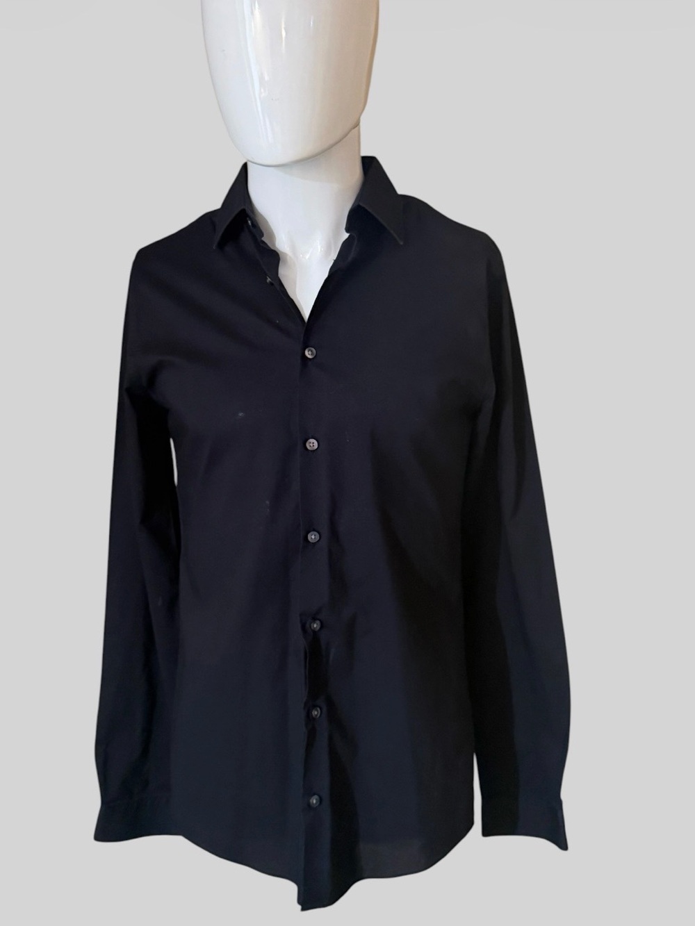 jf j.ferrar Men's Black Long-Sleeve Button-Up Dress Shirt